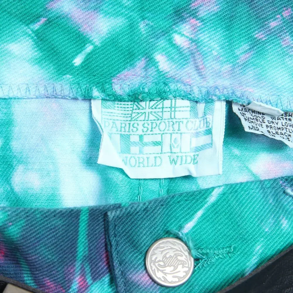 Vintage Tie-dye denim 90s Paris Sport Club skirt 7 NWT